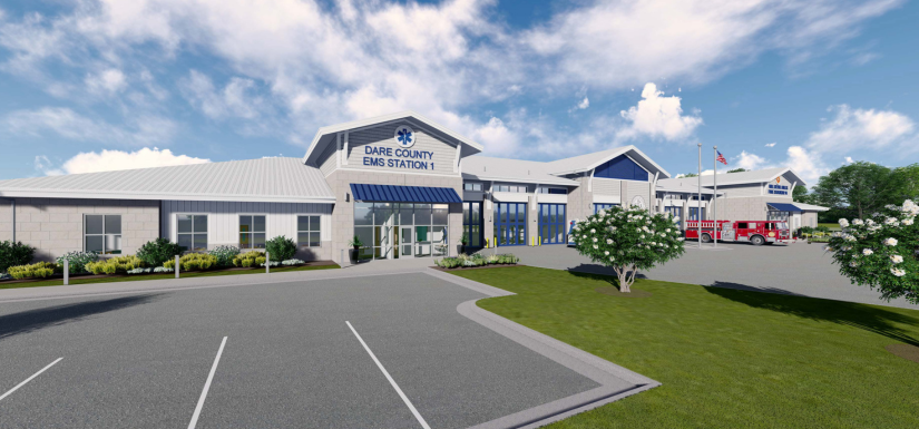 Rendering of the new EMS Station 1 facility.