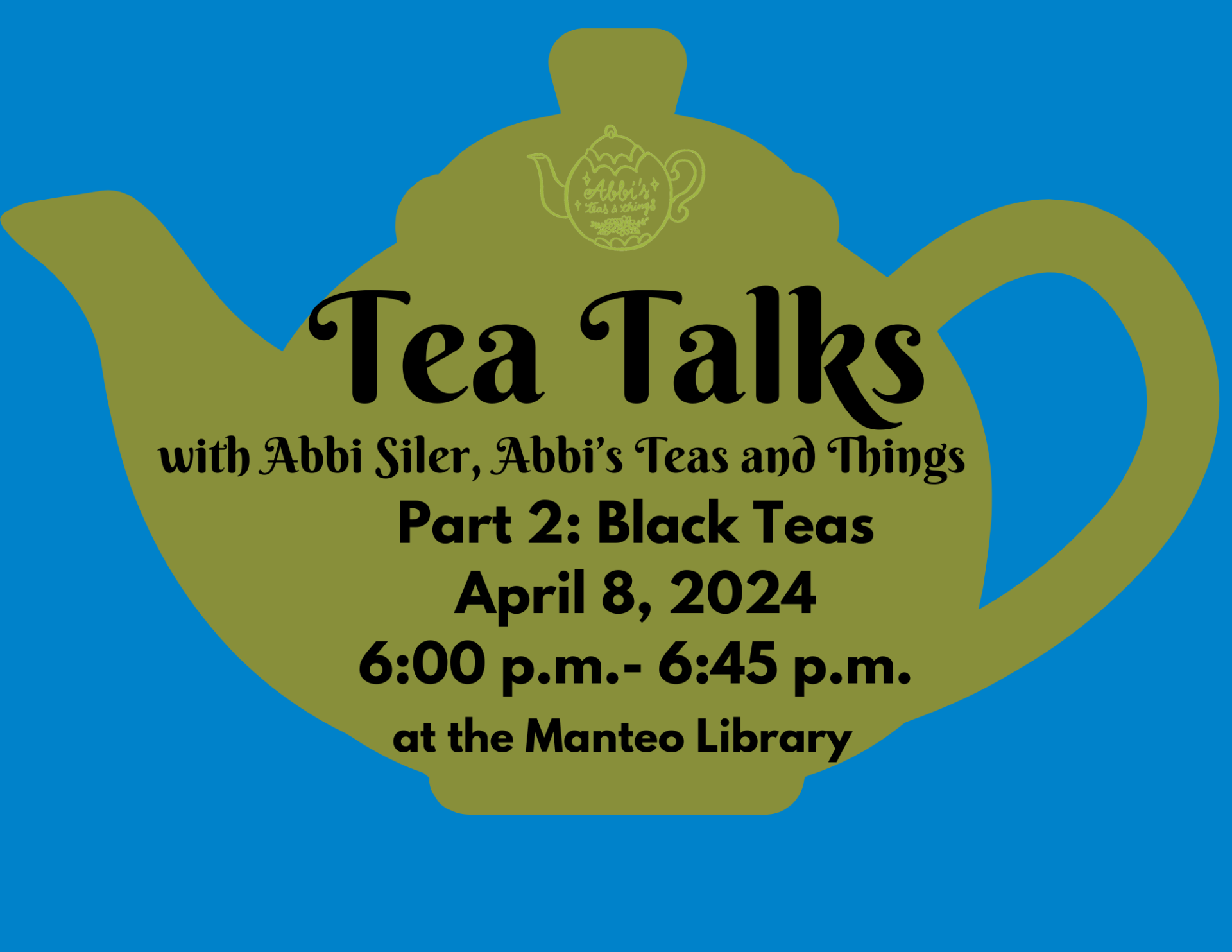 April tea talks Manteo Library