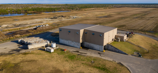 Aerial image of the Manns Harbor Transfer Station buildings.