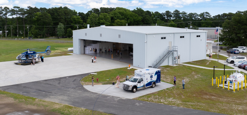 Image of the exterior of the completed EMS Station 7 facility.