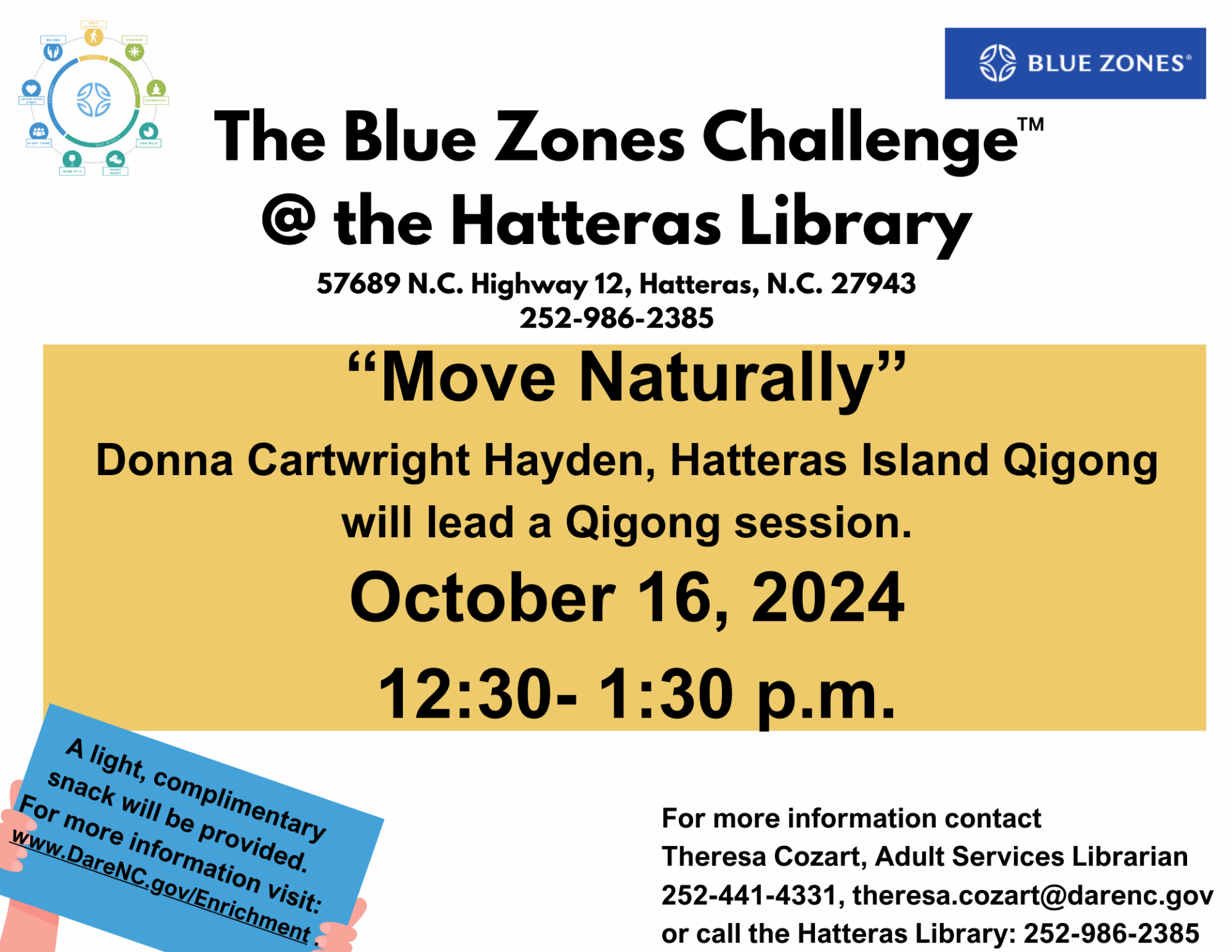 10.16.24 The Blue Zones Challenge @ the Hatteras Library